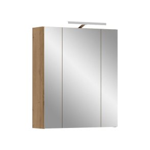 Ice Spiegelschrank Bad Inkl. Beleuchtung 3 Spiegeltren Eiche Dekor.