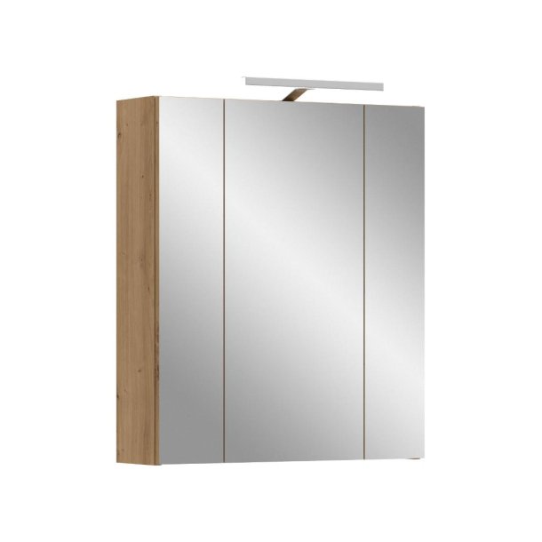 Ice Spiegelschrank Bad Inkl. Beleuchtung 3 Spiegeltren Eiche Dekor.