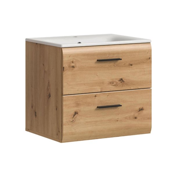 Ice Waschbeckenunterschrank Inkl. Waschbecken 2 Schubladen Eiche Dekor.