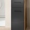 Ice Badschrank 1 Tr, 1 Schublade Schwarz matt, Eiche Dekor.