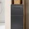 Ice Badschrank 1 Tr, 1 Regal Schwarz matt, Eiche Dekor.