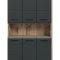 Ice Badschrank 6 Tren, 1 Regal Schwarz matt, Eiche Dekor.