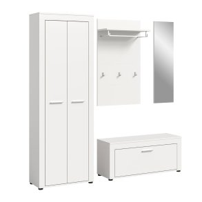 Jam garderobe oppstilling 4 deler hvit.