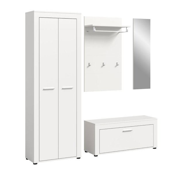 Jam garderobe oppstilling 4 deler hvit.