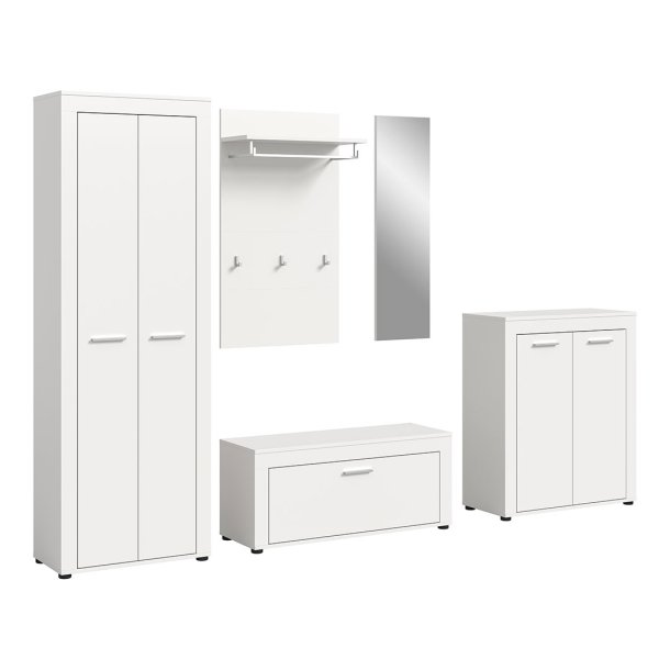 Jam garderobe oppstilling 5 deler hvit.