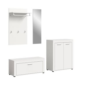 Jam garderobe oppstilling 4 deler hvit.