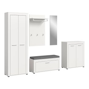 Jam Garderobenm�bel Set 6 Teile inkl. Kissen wei�.