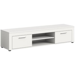 Jam TV Tisch 2 Klappentren, 2 Regale wei.