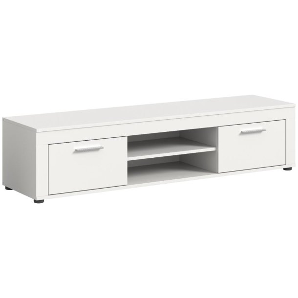 Jam TV Tisch 2 Klappentren, 2 Regale wei.
