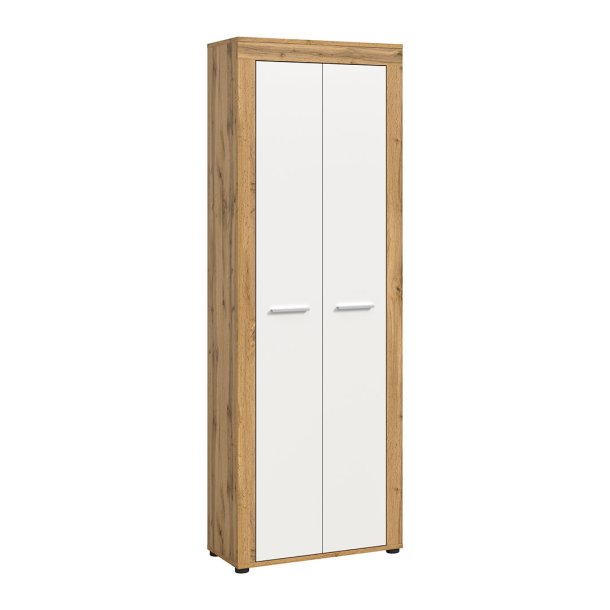 Jam Schuhschrank 2 Tren wei, Eiche Dekor.