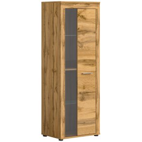 Jam Vitrinenschrank 1 Glastr Eiche Dekor.