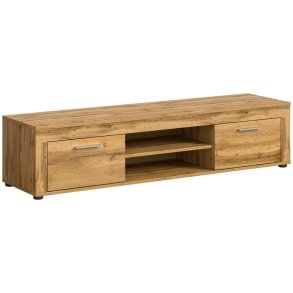 Jam TV Tisch 2 Klappentren, 2 Regale Eiche Dekor.