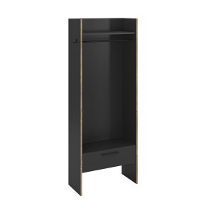 Bueno Kleiderschrank 1 Schublade, 1 Regal, 2 Haken dunkelgrau.