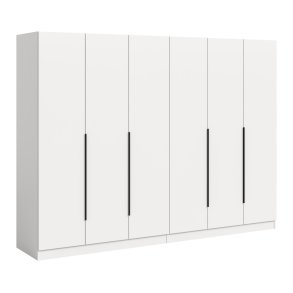 Kopenhagen armoire de rangement 6 portes blanches.
