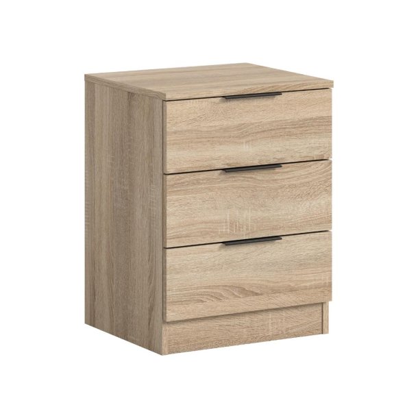 Kopenhagen table de nuit 3 tiroirs chêne décor.