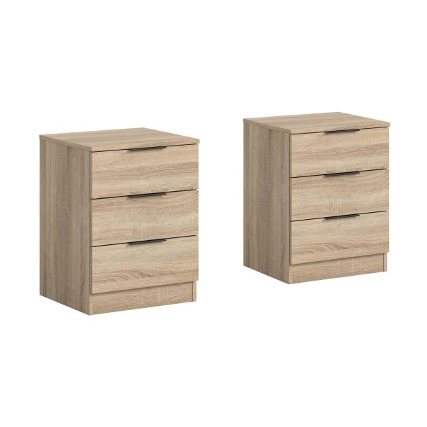 Kopenhagen table de nuit 2 x 3 tiroirs chêne décor.