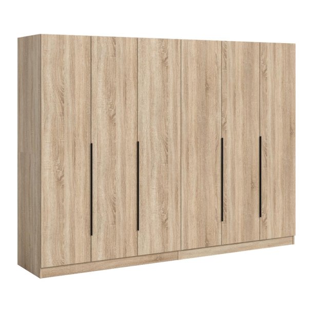 Kopenhagen armoire de rangement 6 portes chêne décor.
