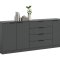 Kopenhagen Sideboard 4 Schubladen, 3 T�ren Anthrazit.