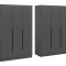 Kopenhagen armoire de rangement 6 portes anthracite.