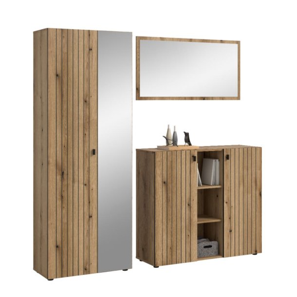 Station ensemble d'armoires de rangement chêne décor.