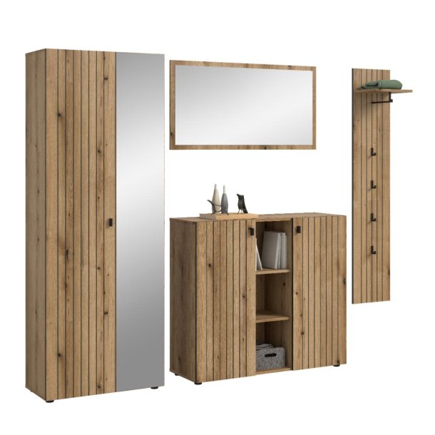 Station ensemble d'armoires de rangement chêne décor.