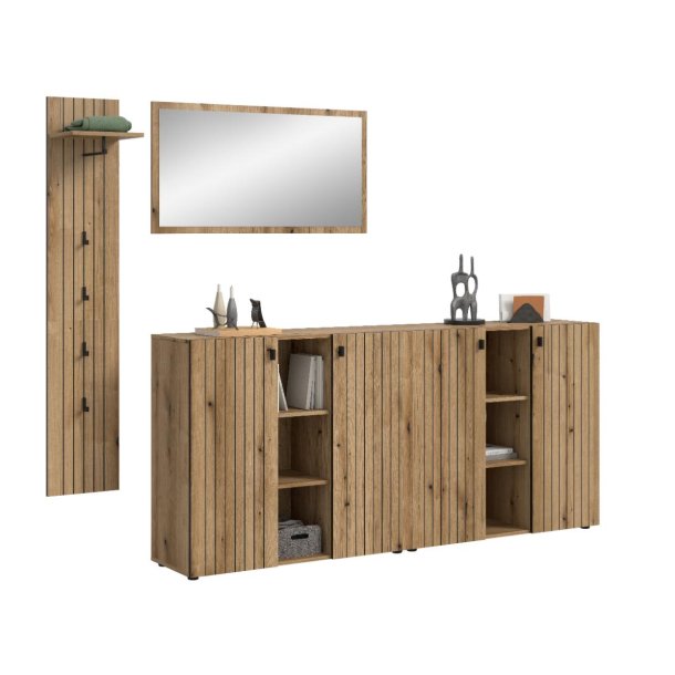 Station ensemble d'armoires de rangement chêne décor.