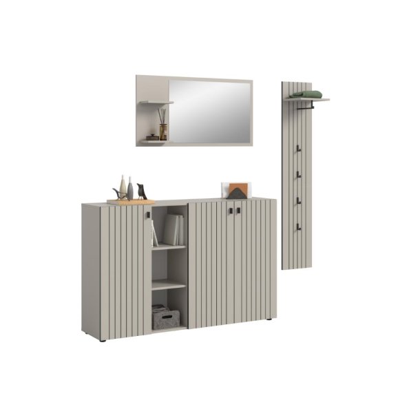 Station garderobe opstelling eik decor.