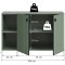 Station Schuhschrank 2 Türen, 2 Regalböden staubgrün.