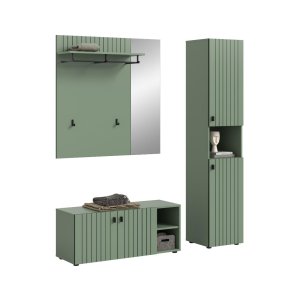 Station Garderobenm�bel Set staubgr�n.