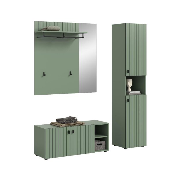 Station Garderobenm�bel Set staubgr�n.