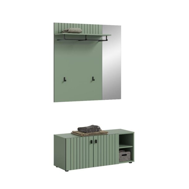 Station Garderobenm�bel Set staubgr�n.