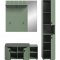 Station Garderobenm�bel Set inkl. Kissen staubgr�n.