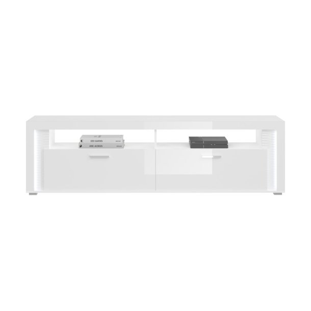 Skylight sknk 1 klaffdrr, 2 hyllor med ljus hgglans vit,glas gr,vit.