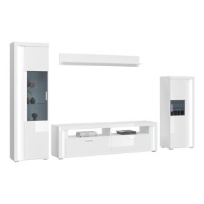 Skylight hylle system 4 deler med lys hyglans hvitt, hvit, glass gr.