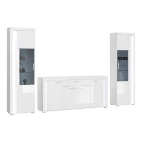 Skylight hylle system 3 deler med lys hyglans hvitt, hvit, glass gr.