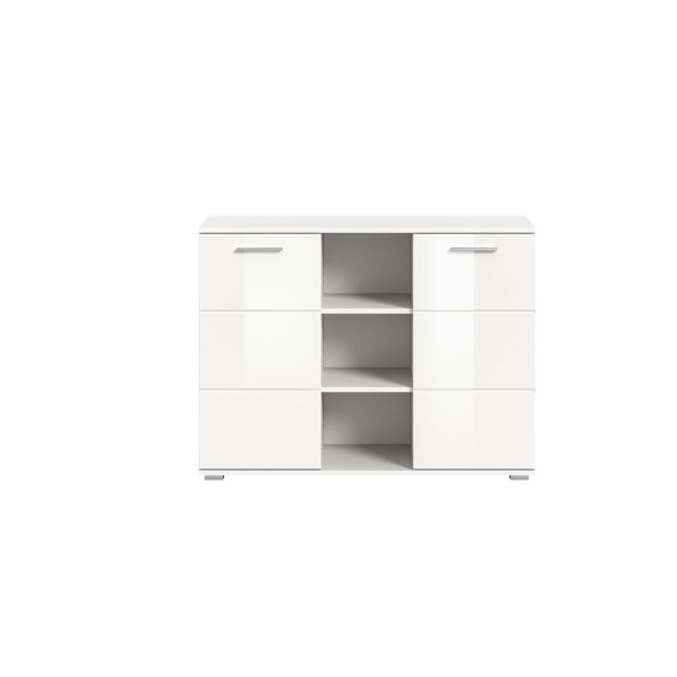 Prego Sideboard 2 Tren, 3 raum Hochglanz wei,wei.