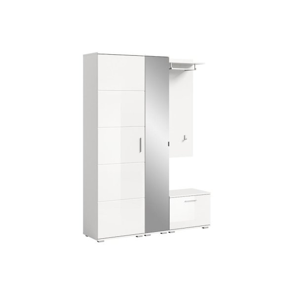Prego zestaw mebli wejściowych 4 części wysoki połysk biały, biały.