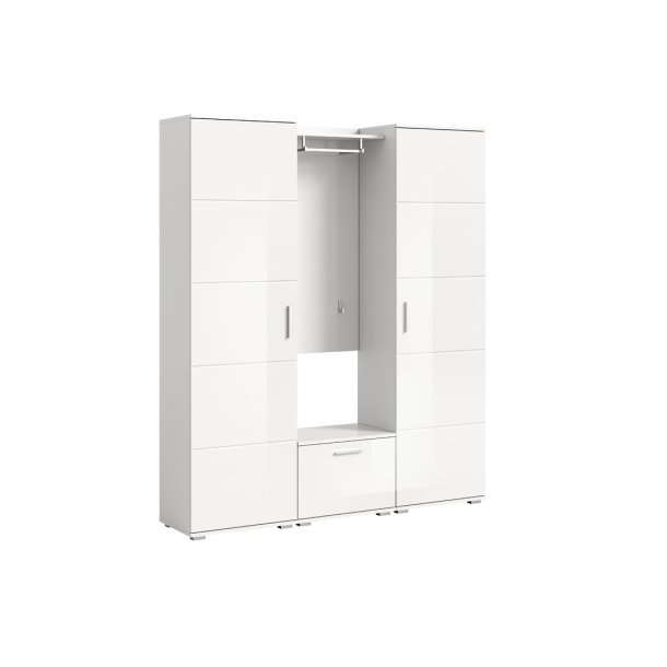 Prego zestaw mebli wejściowych 4 części wysoki połysk biały, biały.