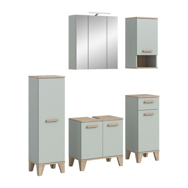 Star Badm�belset inkl. Beleuchtung 158 cm hellgr�n.