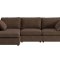 Lux chaise longuesofa rechts- of linkszijdig incl. 2 kussens bruin.