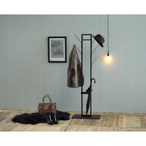 Stumtjener Vimp i metal sortlakeret med paraplyholder.