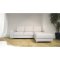 Nordic sofa med sjeselong hyrevent lyse beige.
