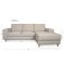 Nordic sofa med sjeselong hyrevent lyse beige.