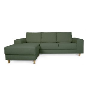 Nordic sofa med sjeselong venstrevent grnn.