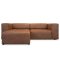 Heaven sofa med chaiselong hjre, venstrevendt cognac farvet lder.