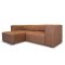Heaven sofa med chaiselong hjre, venstrevendt cognac farvet lder.