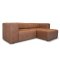 Heaven sofa med chaiselong hjre, venstrevendt cognac farvet lder.