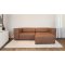 Heaven sofa med chaiselong hjre, venstrevendt cognac farvet lder.