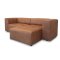 Heaven sofa med chaiselong hjre, venstrevendt cognac farvet lder.
