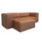 Heaven sofa med chaiselong hjre, venstrevendt cognac farvet lder.
